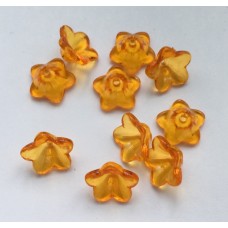 Kraalkapjes acryl oranje 12 x 6 mm (10 stuks)